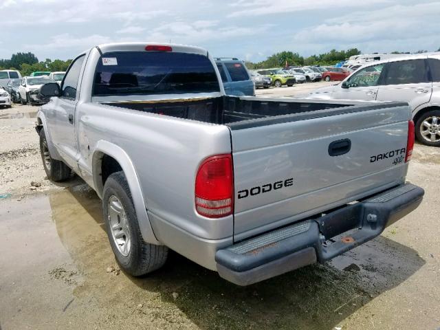 1D7FL16X33S294049 - 2003 DODGE DAKOTA SXT SILVER photo 3