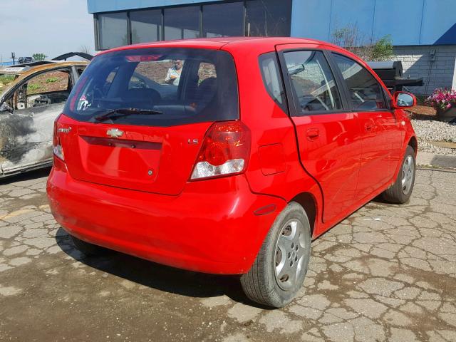 KL1TD66698B108821 - 2008 CHEVROLET AVEO BASE Қызыл фото 4