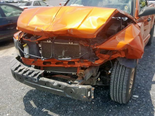 1D7CW3BK3AS188603 - 2010 DODGE DAKOTA SXT ORANGE photo 9