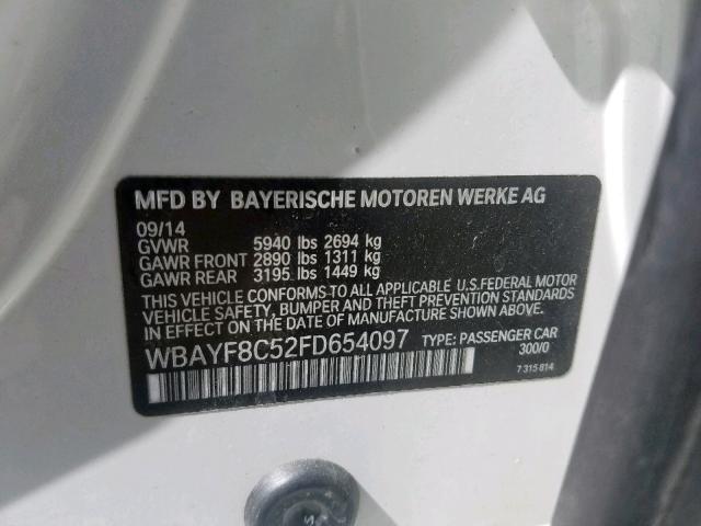 WBAYF8C52FD654097 - 2015 BMW 750 LXI WHITE photo 10
