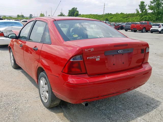 1FAFP34N97W165913 - 2007 FORD FOCUS ZX4 RED photo 3