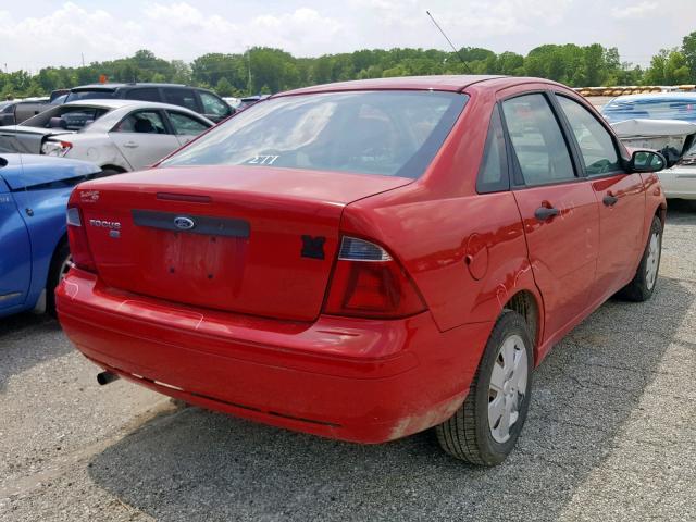 1FAFP34N97W165913 - 2007 FORD FOCUS ZX4 RED photo 4