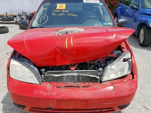 1FAFP34N97W165913 - 2007 FORD FOCUS ZX4 RED photo 7