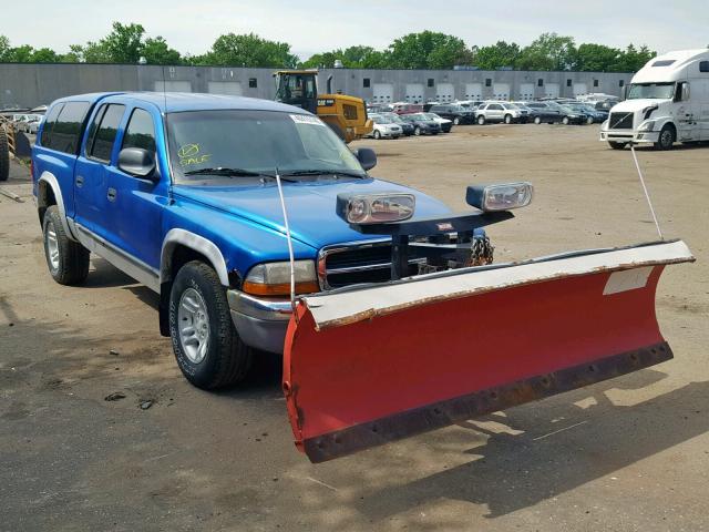 1B7GG2ANX1S124248 - 2001 DODGE DAKOTA QUA BLUE photo 1