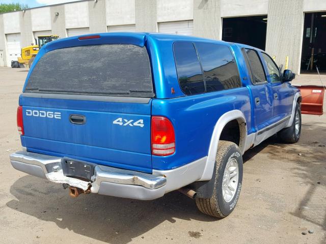 1B7GG2ANX1S124248 - 2001 DODGE DAKOTA QUA BLUE photo 4