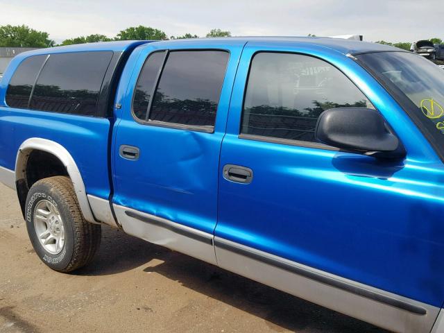 1B7GG2ANX1S124248 - 2001 DODGE DAKOTA QUA BLUE photo 9