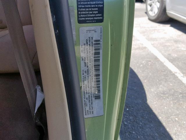 3VWCK31CX5M417337 - 2005 VOLKSWAGEN NEW BEETLE მწვანე ფოტო 10