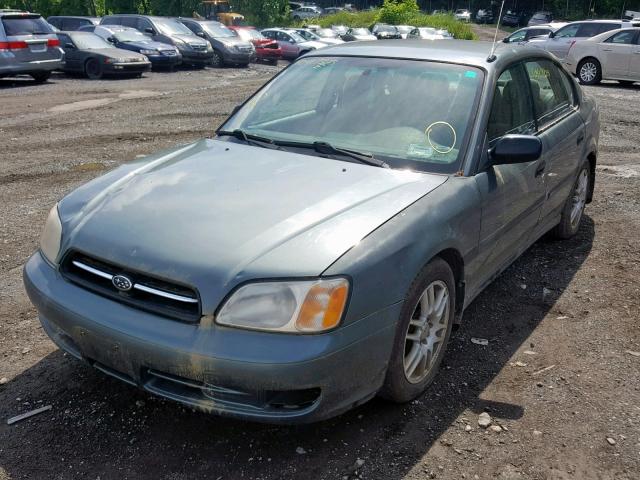 4S3BE635517202782 - 2001 SUBARU LEGACY L GREEN photo 2