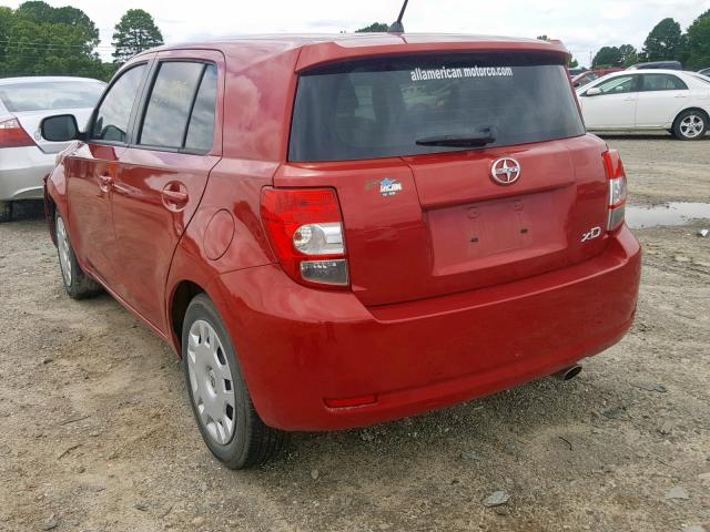 JTKKUPB4XD1031531 - 2013 TOYOTA SCION XD MAROON photo 3