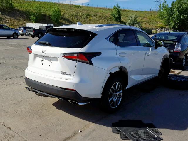 JTJBARBZ5G2067761 - 2016 LEXUS NX 200T WHITE photo 4