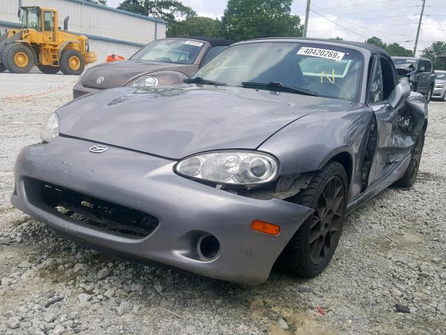 JM1NB353720225393 - 2002 MAZDA MX-5 MIATA GRAY photo 2