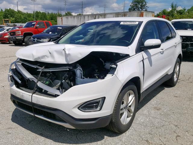 2FMPK3J80HBB10633 - 2017 FORD EDGE SEL WHITE photo 2