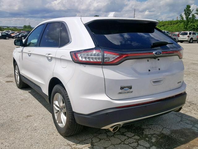 2FMPK3J80HBB10633 - 2017 FORD EDGE SEL WHITE photo 3