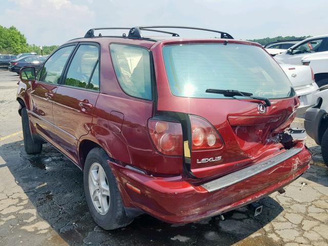 JT6HF10U8X0065500 - 1999 LEXUS RX 300 RED photo 3