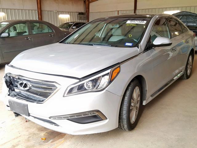 5NPE34AFXFH015740 - 2015 HYUNDAI SONATA SPO SILVER photo 2