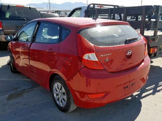 KMHCT5AE1GU260465 - 2016 HYUNDAI ACCENT SE RED photo 3