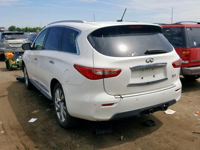 5N1AL0MM4DC340194 - 2013 INFINITI JX35 WHITE photo 3