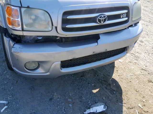 5TDBT48A02S126315 - 2002 TOYOTA SEQUOIA LI SILVER photo 9