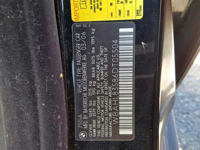 WBAHL83586DT05504 - 2006 BMW 750 I BLACK photo 10