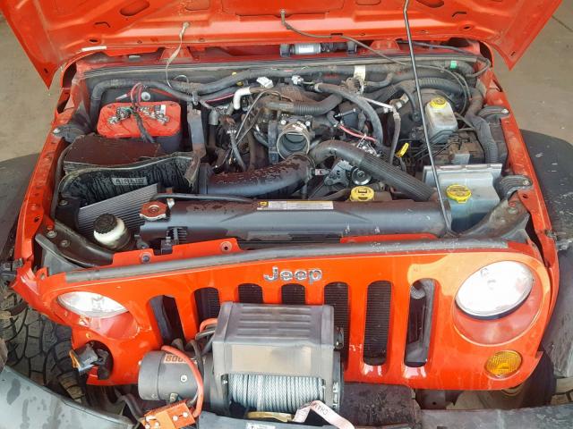 1J4GA39167L108277 - 2007 JEEP WRANGLER X RED photo 7