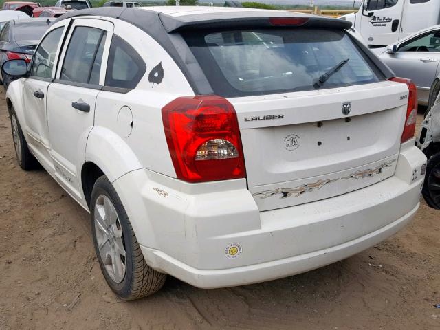 1B3HB48B37D403629 - 2007 DODGE CALIBER SX WHITE photo 3