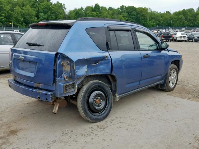 1J8FF47W47D137741 - 2007 JEEP COMPASS BLUE photo 4