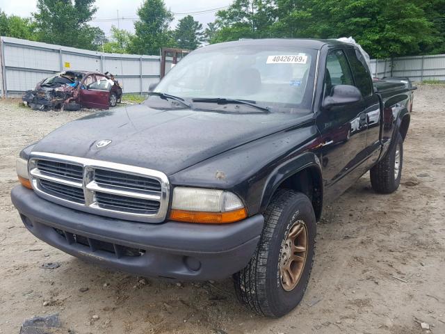 1D7HG12K14S590860 - 2004 DODGE DAKOTA SXT BLACK photo 2