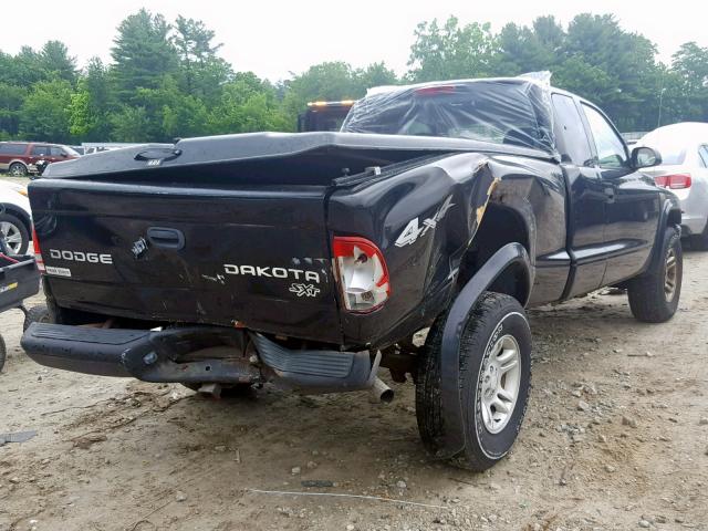 1D7HG12K14S590860 - 2004 DODGE DAKOTA SXT BLACK photo 4