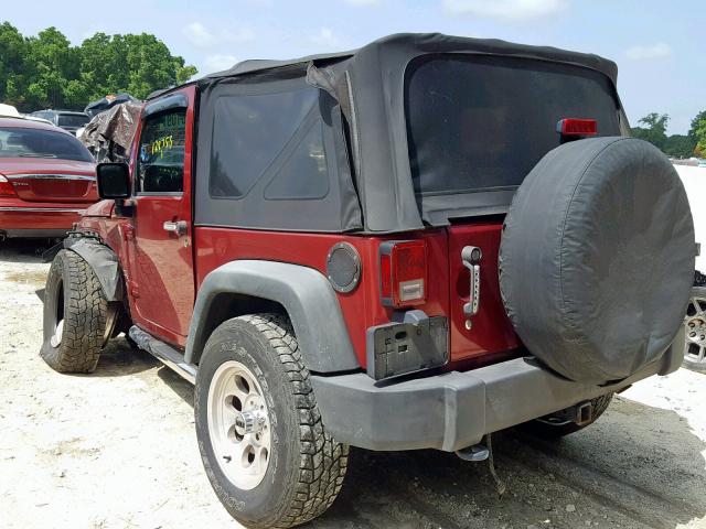 1J4AA2D11BL591807 - 2011 JEEP WRANGLER S BURGUNDY photo 3