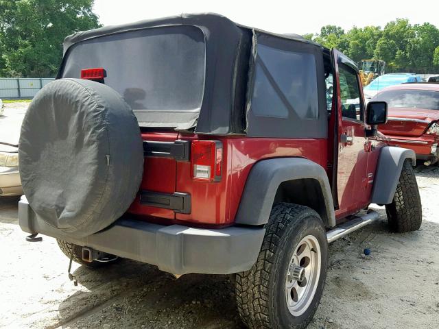 1J4AA2D11BL591807 - 2011 JEEP WRANGLER S BURGUNDY photo 4