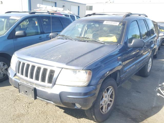 1J4GX48S94C277509 - 2004 JEEP GRAND CHER BLUE photo 2