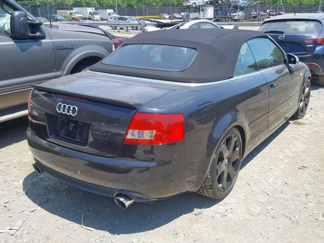 WUARL48H65K900447 - 2005 AUDI S4 QUATTRO BLACK photo 4