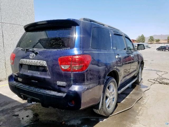 5TDZY68A18S009931 - 2008 TOYOTA SEQUOIA LI BLUE photo 4