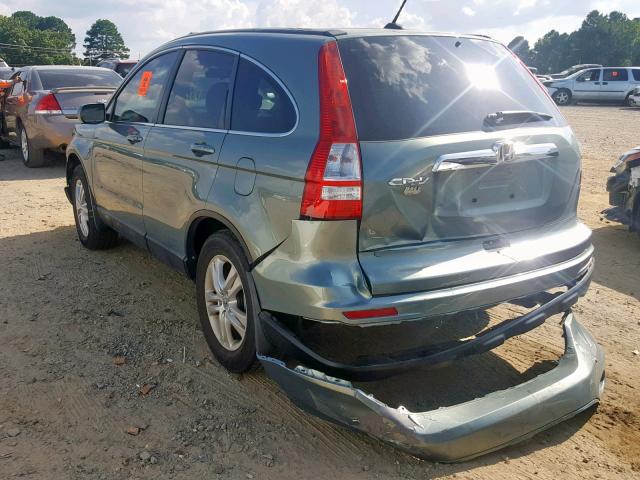 5J6RE3H72BL051507 - 2011 HONDA CR-V EXL GREEN photo 3