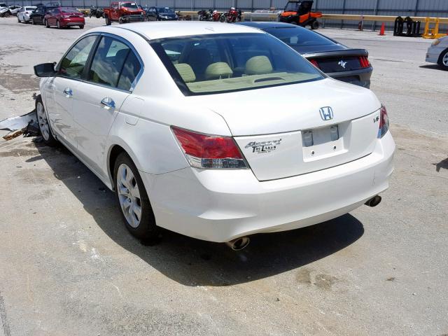 1HGCP36878A085109 - 2008 HONDA ACCORD EXL WHITE photo 3