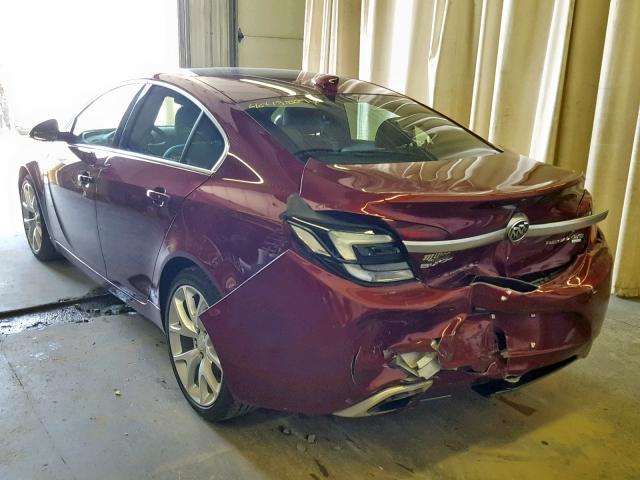 2G4GU5GX8H9159008 - 2017 BUICK REGAL GS MAROON photo 3