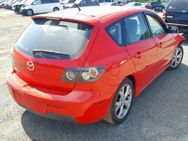 JM1BK343281779738 - 2008 MAZDA 3 HATCHBAC RED photo 4