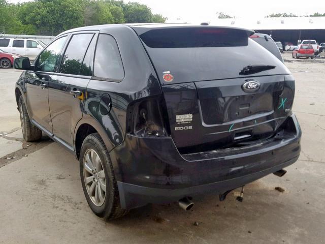 2FMDK3JC7ABB58367 - 2010 FORD EDGE SEL BLACK photo 3