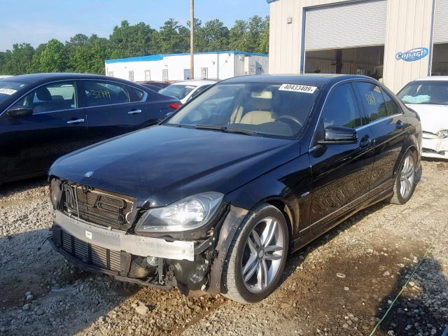 WDDGF4HB4CA609106 - 2012 MERCEDES-BENZ C 250 BLACK photo 2