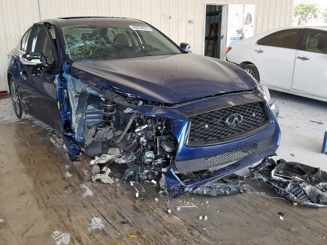 JN1EV7AP7KM511134 - 2019 INFINITI Q50 LUXE BLUE photo 1