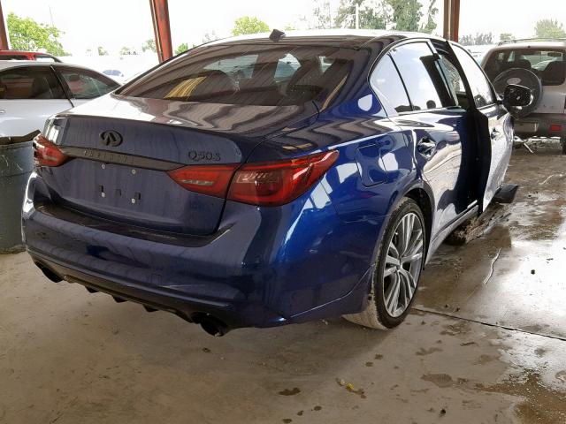 JN1EV7AP7KM511134 - 2019 INFINITI Q50 LUXE BLUE photo 4