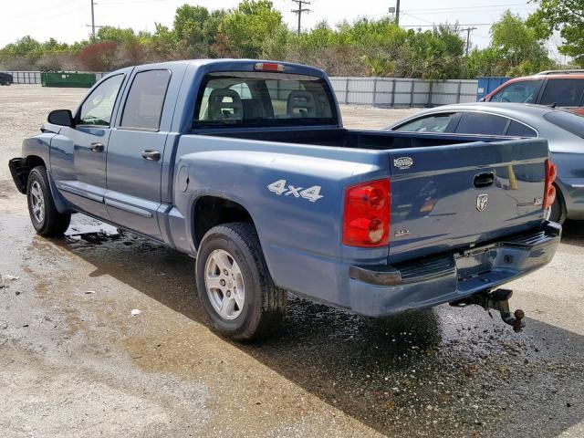 1D7HW48NX6S605980 - 2006 DODGE DAKOTA QUA BLUE photo 3