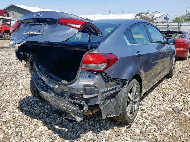 3KPFN4A88HE005103 - 2017 KIA FORTE EX GRAY photo 4