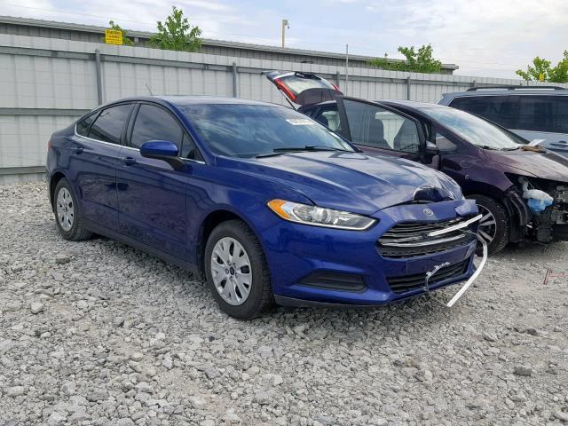 1FA6P0G74E5366200 - 2014 FORD FUSION S BLUE photo 1