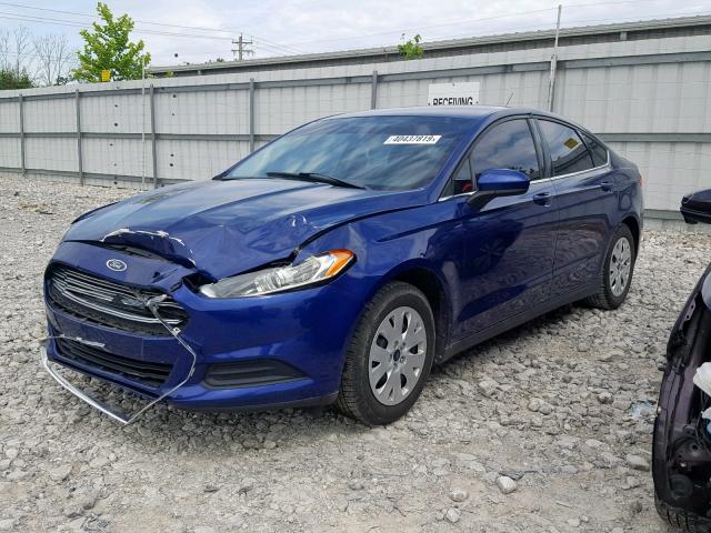 1FA6P0G74E5366200 - 2014 FORD FUSION S BLUE photo 2