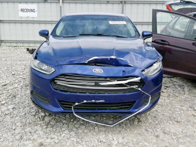 1FA6P0G74E5366200 - 2014 FORD FUSION S BLUE photo 9