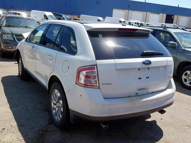 2FMDK38C89BA60885 - 2009 FORD EDGE SEL WHITE photo 3