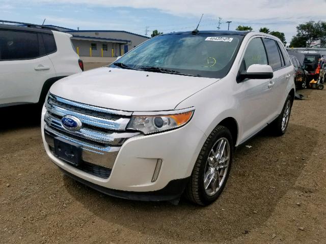 2FMDK3JC8DBA32040 - 2013 FORD EDGE SEL WHITE photo 2