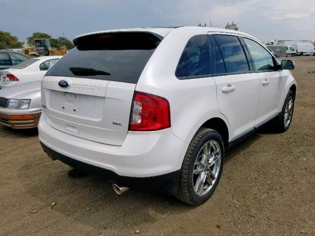 2FMDK3JC8DBA32040 - 2013 FORD EDGE SEL WHITE photo 4