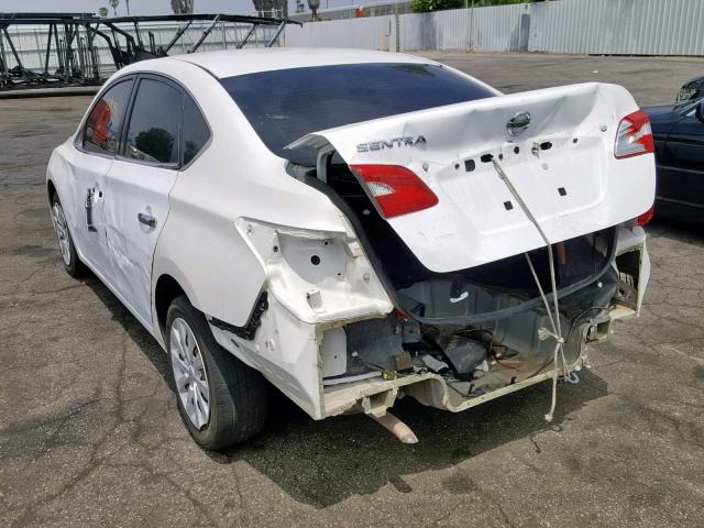 3N1AB7AP3DL758655 - 2013 NISSAN SENTRA S WHITE photo 3